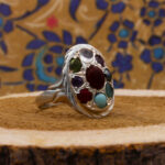 انگشتر چند سنگ نقره زنانه و مردانه دست ساز طرح کیانرخ + حرز امام جواد (ع) - Image 4