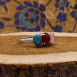 انگشتر چند سنگ نقره زنانه طرح کیهانه - Image 3