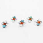 انگشتر چند سنگ نقره زنانه طرح گرامی - Image 3