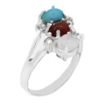 انگشتر چند سنگ نقره زنانه طرح گرامی