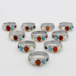 انگشتر چند سنگ نقره دست ساز زنانه و مردانه طرح شفا - Image 2