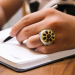 انگشتر چند سنگ نقره مردانه طرح ماکان - Image 2