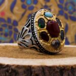 انگشتر چند سنگ نقره مردانه طرح ماندگار - Image 4