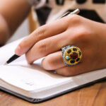 انگشتر چند سنگ نقره مردانه طرح ماندگار - Image 2