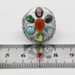 انگشتر چند سنگ نقره مردانه طرح ماهتا - Image 5