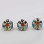 انگشتر چند سنگ نقره مردانه طرح ماهتا - Image 3