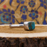 انگشتر فیروزه نیشابوری نقره دست ساز مردانه و زنانه طرح ماتینا + حرز امام جواد (ع) - Image 3