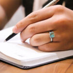 انگشتر فیروزه نیشابوری نقره دست ساز مردانه و زنانه طرح ماتینا + حرز امام جواد (ع) - Image 4