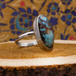 انگشتر فیروزه نیشابوری نقره دست ساز مردانه و زنانه طرح ماردین + حرز امام جواد (ع) - Image 4