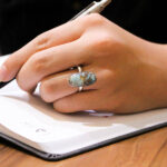 انگشتر فیروزه نیشابوری نقره دست ساز مردانه و زنانه طرح ماردین + حرز امام جواد (ع) - Image 2