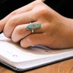 انگشتر فیروزه نیشابوری نقره دست ساز مردانه و زنانه طرح مازار + حرز امام جواد (ع) - Image 3