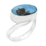 انگشتر فیروزه نیشابوری نقره دست ساز مردانه و زنانه طرح برشید بزرگ + حرز امام جواد (ع)