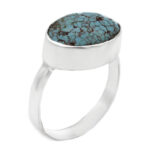 انگشتر فیروزه نیشابوری نقره دست ساز مردانه و زنانه طرح اسفند بزرگ + حرز امام جواد (ع)