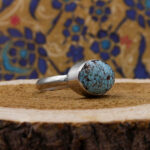 انگشتر فیروزه نیشابوری نقره دست ساز مردانه و زنانه طرح اسفند بزرگ + حرز امام جواد (ع) - Image 5