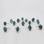 انگشتر فیروزه نیشابوری نقره دست ساز مردانه و زنانه طرح یاس بزرگ ۲ + حرز امام جواد (ع) - Image 2