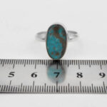 انگشتر فیروزه نیشابوری نقره دست ساز مردانه و زنانه طرح یاس بزرگ ۲ + حرز امام جواد (ع) - Image 5