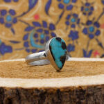 انگشتر فیروزه نیشابوری نقره دست ساز مردانه و زنانه طرح منعم + حرز امام جواد (ع) - Image 5