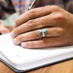 انگشتر فیروزه نیشابوری نقره دست ساز مردانه و زنانه طرح منعم + حرز امام جواد (ع) - Image 2