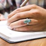 انگشتر فیروزه نیشابوری نقره دست ساز مردانه و زنانه طرح منهاج + حرز امام جواد (ع) - Image 4