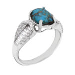 انگشتر فیروزه نیشابوری نقره زنانه طرح منیبا