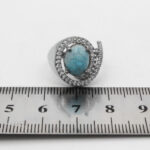 انگشتر فیروزه نیشابوری نقره زنانه طرح منیژه - Image 2