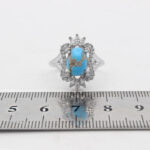 انگشتر فیروزه نیشابوری نقره زنانه طرح منیعه - Image 3