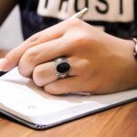 انگشتر آمیتیست نقره مردانه طرح کامین - Image 3