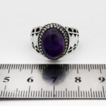 انگشتر آمیتیست نقره مردانه طرح کامین - Image 4