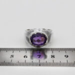 انگشتر آمیتیست الماس تراش نقره دست ساز مردانه طرح معاذ - Image 4