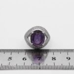 انگشتر آمیتیست الماس تراش نقره زنانه طرح مهرافروز - Image 3