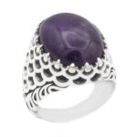 انگشتر آمیتیست نقره مردانه طرح مهرشاد