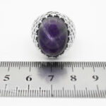 انگشتر آمیتیست نقره مردانه طرح مهرشاد - Image 4