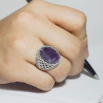 انگشتر آمیتیست نقره مردانه طرح مهرشاد - Image 3