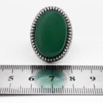 انگشتر عقیق سبز نقره مردانه طرح فاخر کاوش - Image 3