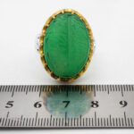 انگشتر عقیق سبز نقره مردانه طرح سوره کوثر - Image 2