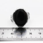 انگشتر عقیق مشکی نقره مردانه طرح کوشا - Image 2