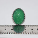 انگشتر عقیق سبز نقره مردانه طرح فانتزی یا فاطمه (س) - Image 2