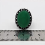 انگشتر عقیق سبز نقره مردانه طرح فاخر گردیا - Image 4