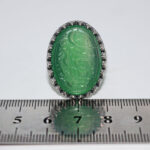 انگشتر عقیق سبز نقره مردانه طرح یا رقیه خاتون (س) - Image 2