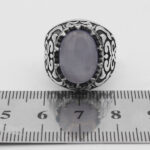 انگشتر عقیق کبود یمنی نقره مردانه طرح گشواد - Image 2