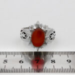 انگشتر عقیق سرخ یمنی نقره دست ساز مردانه طرح مرتیا - Image 2