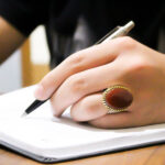 انگشتر عقیق سرخ نقره مردانه طرح رولکسی مرزبان - Image 2