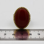 انگشتر عقیق سرخ نقره مردانه طرح رولکسی مرزبان - Image 3