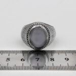 انگشتر عقیق کبود یمنی نقره مردانه طرح مرصاد - Image 3