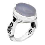 انگشتر عقیق کبود یمنی نقره مردانه طرح مسیب