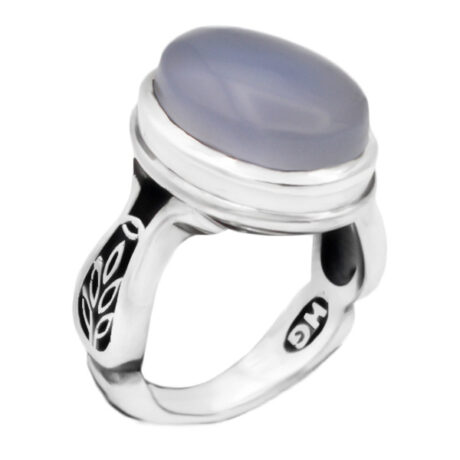 انگشتر عقیق کبود یمنی نقره مردانه طرح مسیب