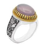 انگشتر عقیق کبود نقره مردانه طرح دور طلایی مشتاق