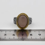 انگشتر عقیق کبود نقره مردانه طرح دور طلایی مشتاق - Image 3