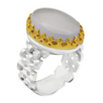 انگشتر عقیق کبود یمنی نقره مردانه طرح رولکسی مشفق