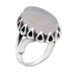 انگشتر عقیق کبود نقره مردانه طرح مشکان